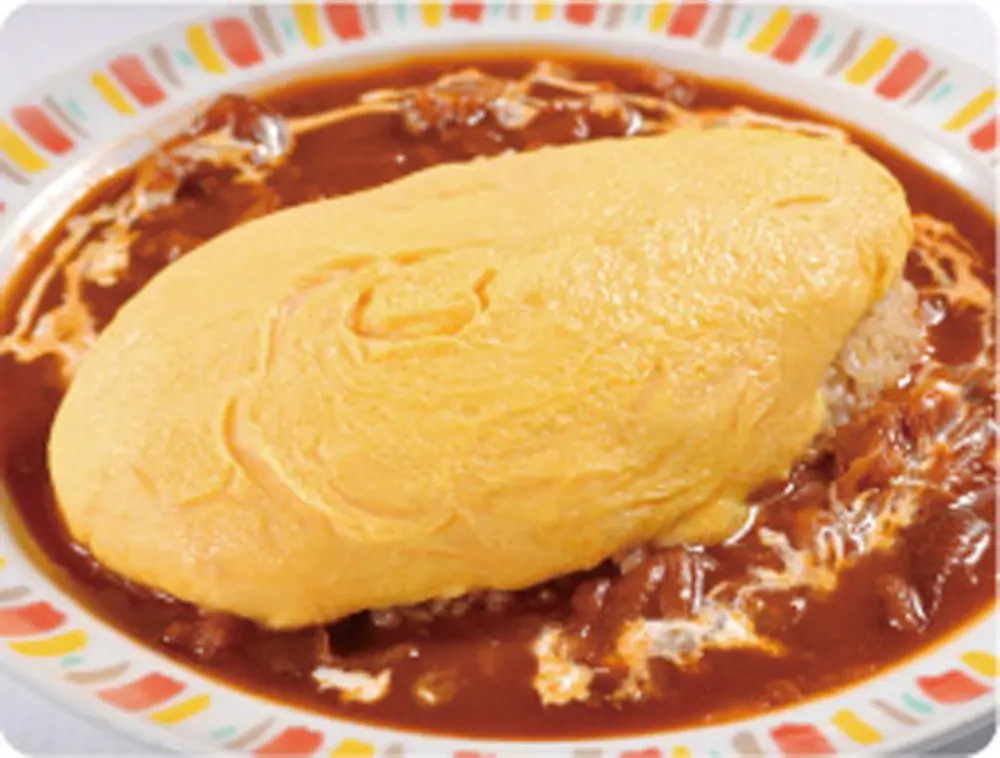 チーズと木の子のオムレツライス